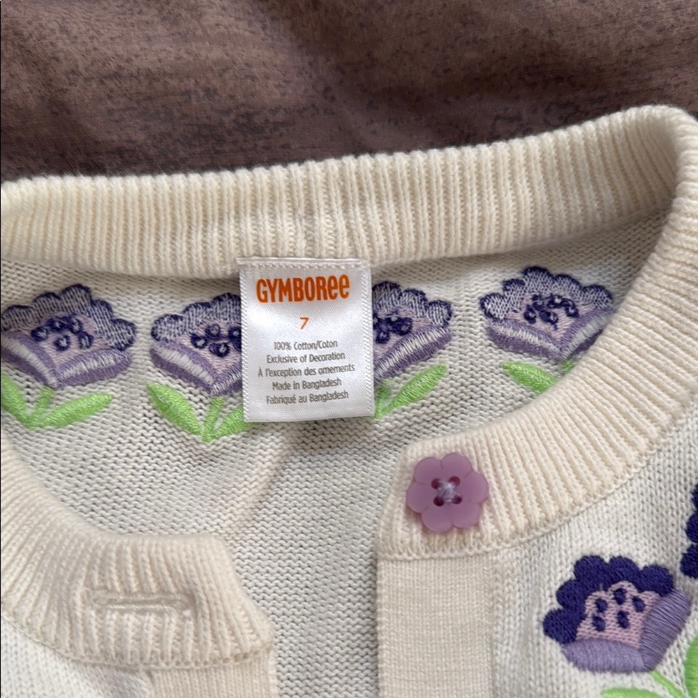 Gymboree White and Purple Kids Cardigan and Shirt Set Size 7 Excellent condition - Picture 6 of 7